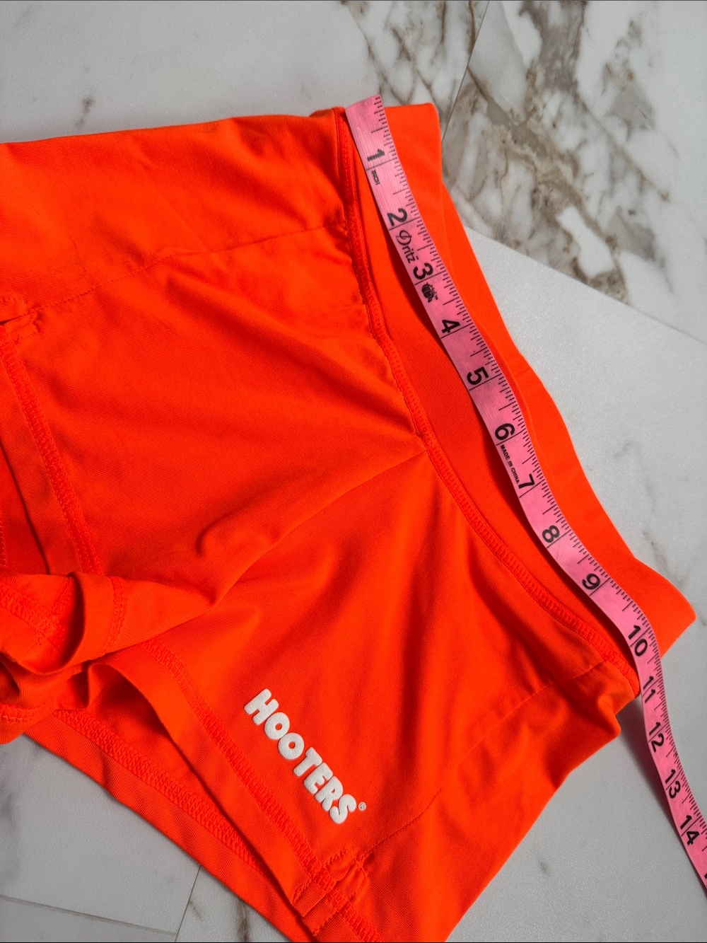 Hooters Orange Hot Shorts Sz XXXS Spellout Sexy Costume Cosplay Halloween Micro - Picture 3 of 5